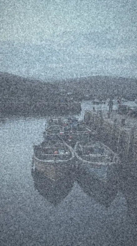 Corner Tab applied to Cool fade, the harbour at dawn
