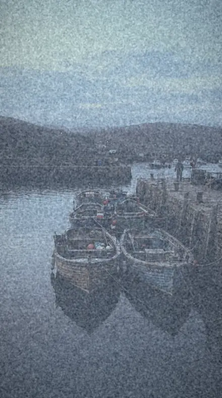 Border Trim applied to Cool fade, the harbour at dawn