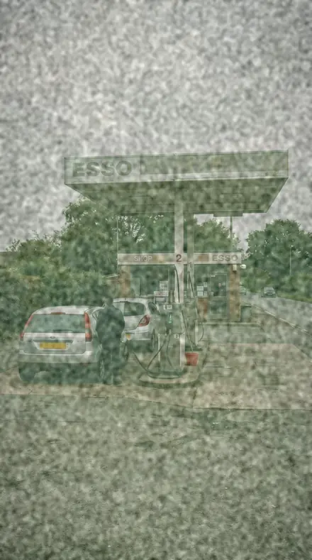 Backing Paper applied to Old stock, the forecourt gone green