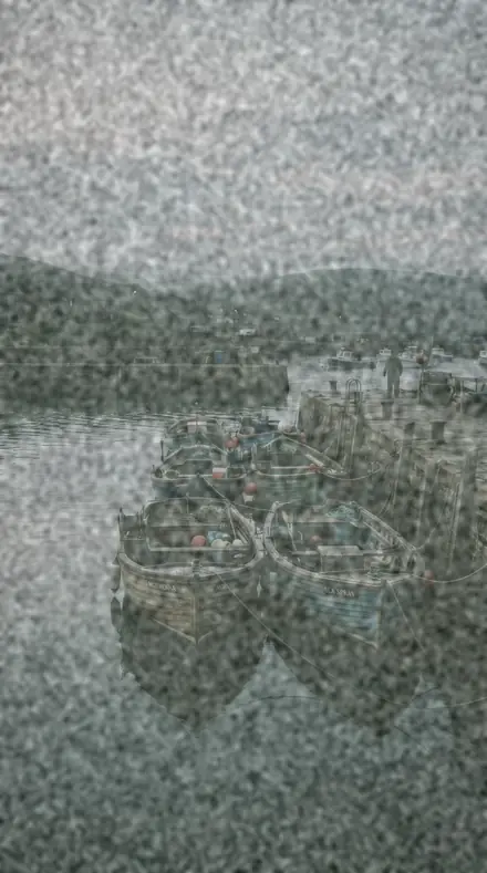 Foil Wrap applied to Cool fade, the harbour at dawn