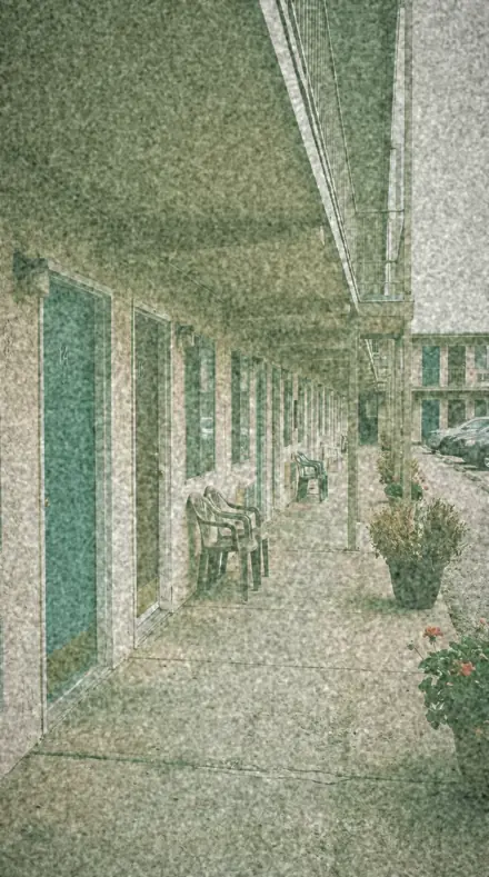 Copper Green applied to A faded print, one light on